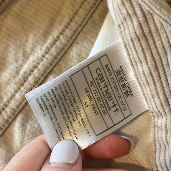 Carhartt Newel Tan Corduroy Pant Sz 31 - Picture 2 of 6